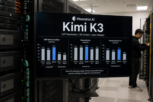 Kimi K3 Tanıtıldı: Moonshot AI Açık Ağırlıklı Yapay Zekada Yeni Bir Eşiğe Ulaştı Kimi K3 Tanıtıldı: Moonshot AI Açık Ağırlıklı Yapay Zekada Yeni Bir Eşiğe Ulaştı