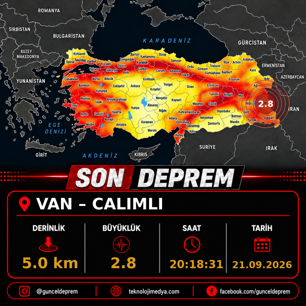 Son Depremler | CALIMLI-(VAN) | 21.09.2026 - 20:18 1 Son Depremler | CALIMLI-(VAN) | 21.09.2026 - 20:18