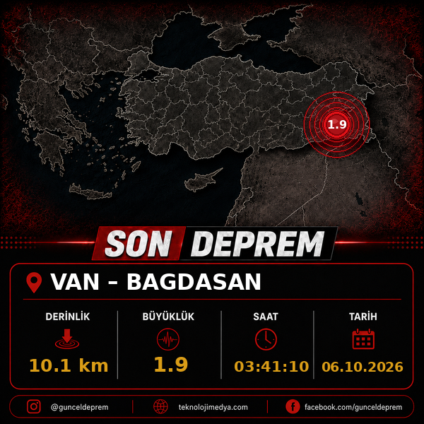 Son Depremler | BAGDASAN-(VAN) | 06.10.2026 - 03:41 1 Son Depremler | BAGDASAN-(VAN) | 06.10.2026 - 03:41