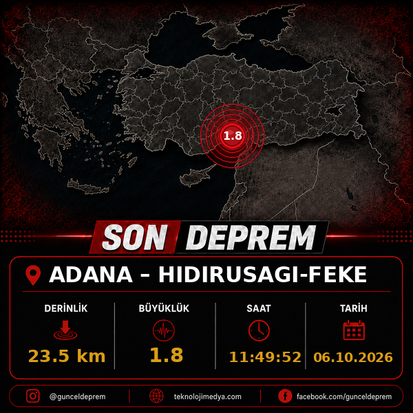 Son Depremler | HIDIRUSAGI-FEKE (ADANA) | 06.10.2026 - 11:49 1 Son Depremler | HIDIRUSAGI-FEKE (ADANA) | 06.10.2026 - 11:49
