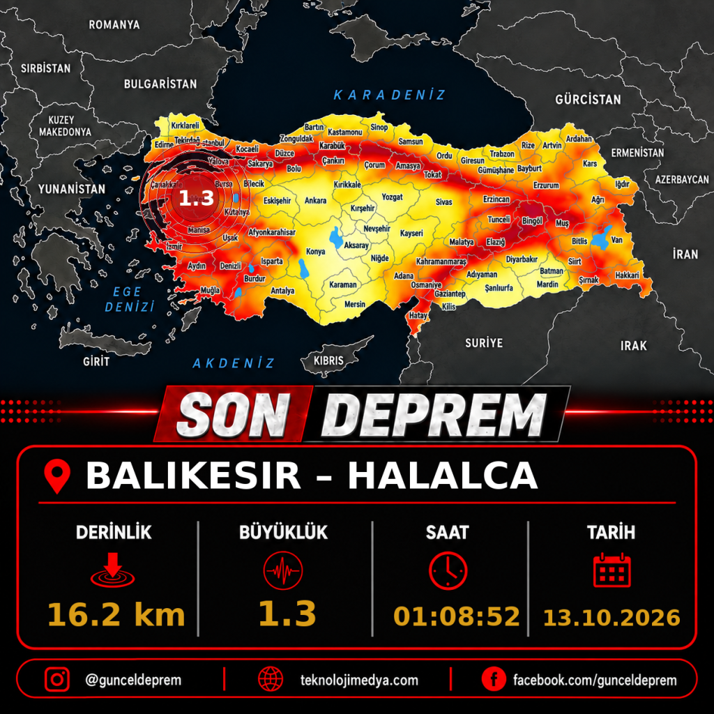 Son Depremler | HALALCA-(BALIKESIR) | 13.10.2026 - 01:08 1 Son Depremler | HALALCA-(BALIKESIR) | 13.10.2026 - 01:08