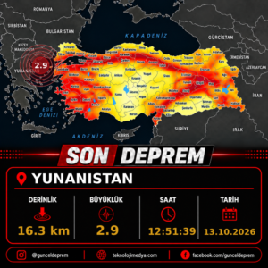Son Depremler | YUNANISTAN | 13.10.2026 – 12:51