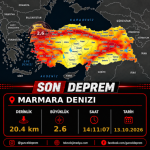 Son Depremler | MARMARA DENIZI | 13.10.2026 – 14:11